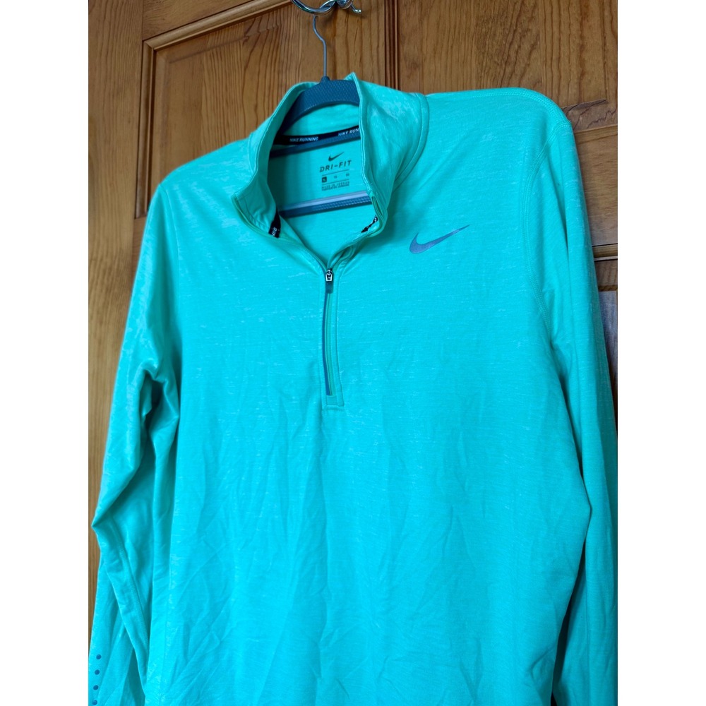 Nike Running Dri-FIT Women's XL Quarter Zip Pullover Mint Green Thumbholes - Picture 2 of 7